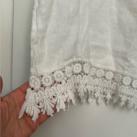 Terzo Millenio White Linen Top Lagenlook size small - Picture 6 of 8
